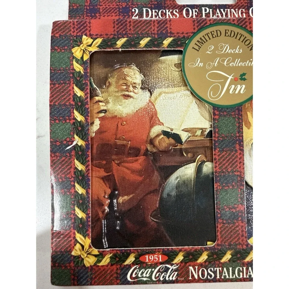 Coca Cola Nostalgia '49/'51 (Made in 1997) Playing Cards In Tin includes 2 decks